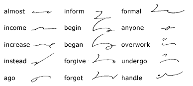 Prefixial brief forms